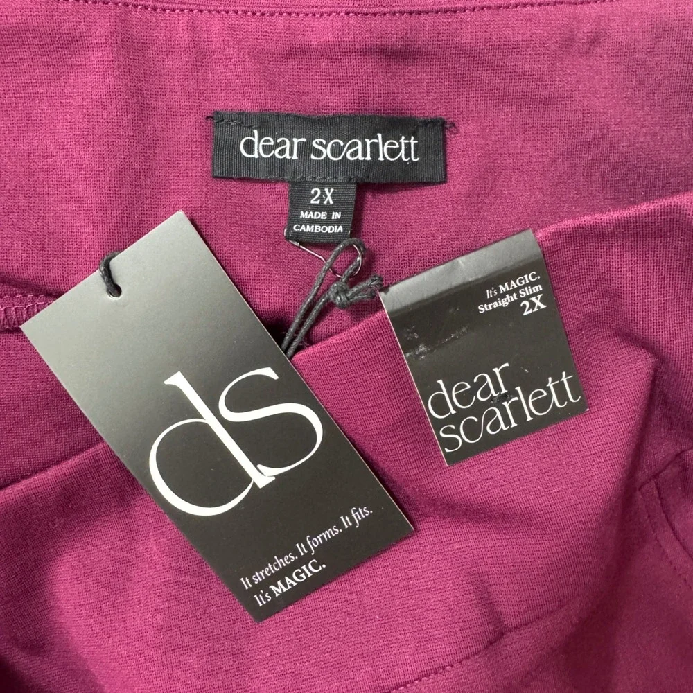 Dear Scarlett Stretch Pull-On Straight Leg Pants Minimalist Office Careerwear